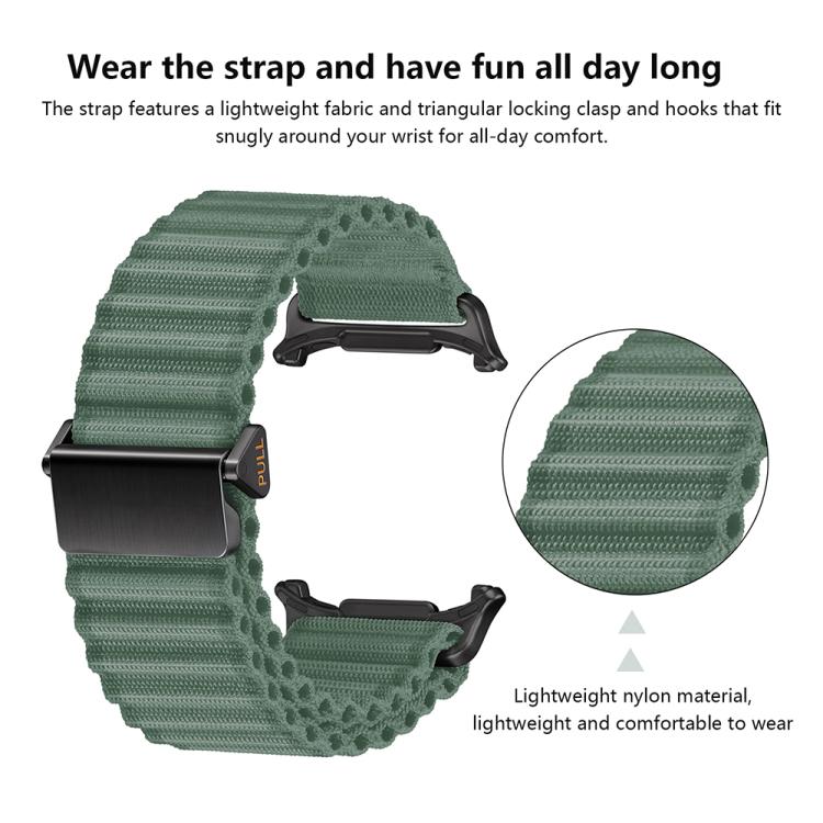 Marine Loop Nylon Watch Band with 3D Curved Film, For Samsung Galaxy Watch Ultra 2025, For Samsung Galaxy Watch Ultra 47mm