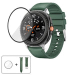 Silicone Leather Skin Watch Band with 3D Curved Film, For Samsung Galaxy Watch8 Classic 46mm, For Samsung Galaxy Watch8 44mm, For Samsung Galaxy Watch8 40mm