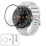 Silicone Leather Skin Watch Band with 3D Curved Film, For Samsung Galaxy Watch8 Classic 46mm, For Samsung Galaxy Watch8 44mm, For Samsung Galaxy Watch8 40mm