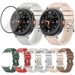 Silicone Leather Skin Watch Band with 3D Curved Film, For Samsung Galaxy Watch8 Classic 46mm, For Samsung Galaxy Watch8 44mm, For Samsung Galaxy Watch8 40mm