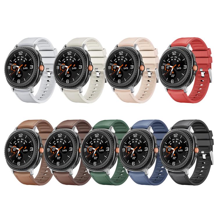 Silicone Leather Skin Watch Band with 3D Curved Film, For Samsung Galaxy Watch8 Classic 46mm, For Samsung Galaxy Watch8 44mm, For Samsung Galaxy Watch8 40mm