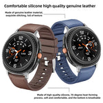 Silicone Leather Skin Watch Band with 3D Curved Film, For Samsung Galaxy Watch8 Classic 46mm, For Samsung Galaxy Watch8 44mm, For Samsung Galaxy Watch8 40mm