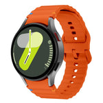 سوار ساعة سيليكون بخياطة متموجة مع فيلم منحني ثلاثي الأبعاد، لساعات Samsung Galaxy Watch6 مقاس 44مم، وSamsung Galaxy Watch6 مقاس 40مم، وSamsung Galaxy Watch6 Classic مقاس 43مم، وSamsung Galaxy Watch5 مقاس 44مم