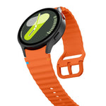 سوار ساعة سيليكون بخياطة متموجة مع فيلم منحني ثلاثي الأبعاد، لساعات Samsung Galaxy Watch6 مقاس 44مم، وSamsung Galaxy Watch6 مقاس 40مم، وSamsung Galaxy Watch6 Classic مقاس 43مم، وSamsung Galaxy Watch5 مقاس 44مم