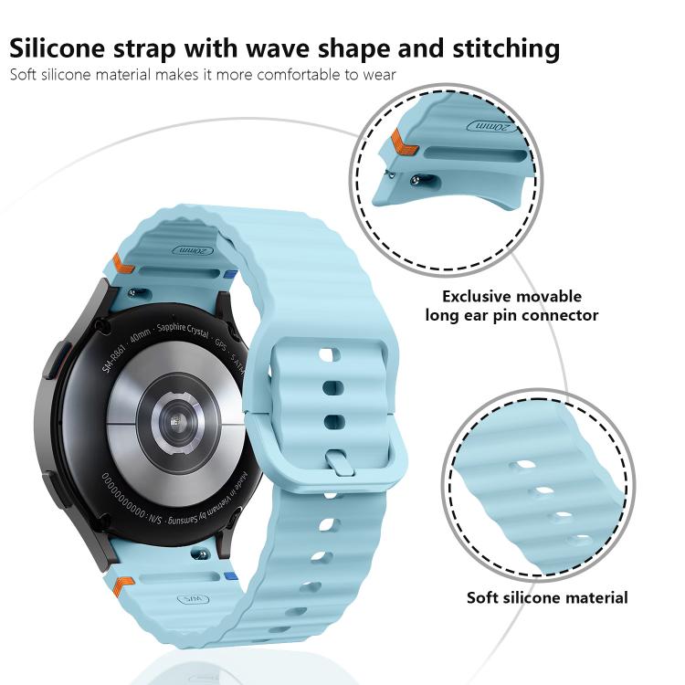 Wave Stitching Silicone Watch Band with 3D Curved Film, For Samsung Galaxy Watch4 Active 40mm, For Samsung Galaxy Watch4 Active 44mm