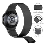 Milanese Magnetic Stainless Steel Watch Band with 3D Curved Film, For Samsung Galaxy Watch4 Classic 46mm, For Samsung Galaxy Watch4 Classic 42mm, For Samsung Galaxy Watch5 Active 40mm, For Samsung Galaxy Watch5 Active 44mm                              ...