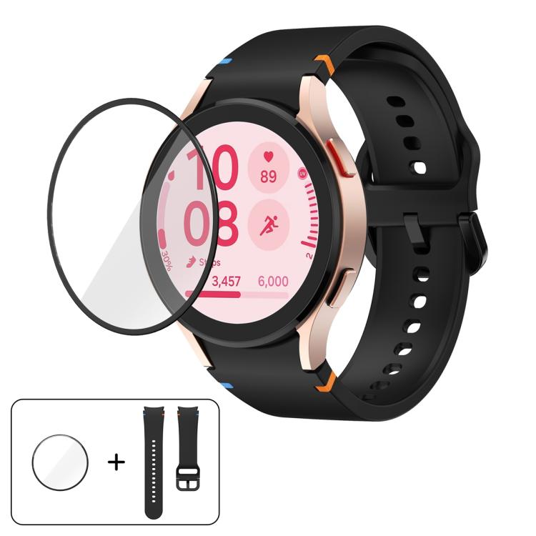 Plain Stitching Silicone Watch Band with 3D Curved Film, For Samsung Galaxy Watch6 44mm, For Samsung Galaxy Watch6 40mm, For Samsung Galaxy Watch6 Classic 43mm, For Samsung Galaxy Watch5 44mm