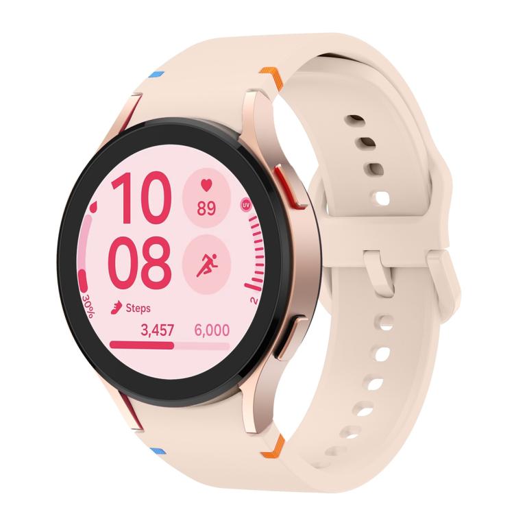 سوار ساعة سيليكون بتطريز عادي مع فيلم منحني ثلاثي الأبعاد، لساعات Samsung Galaxy Watch4 Classic 46mm، Samsung Galaxy Watch4 Classic 42mm، Samsung Galaxy Watch5 Active 40mm، Samsung Galaxy Watch5 Active 44mm