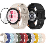 Plain Stitching Silicone Watch Band with 3D Curved Film, For Samsung Galaxy Watch5 Pro 45mm, For Samsung Galaxy Watch5 40mm, For Samsung Galaxy Watch4 44mm, For Samsung Galaxy Watch4 40mm
