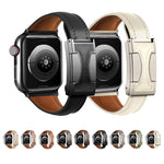 Magnetic Buckle Small Waist Plain Genuine Leather Watch Band, For Apple Watch 46mm / 49mm / 45mm / 44mm, For Apple Watch 42mm / 41mm / 40mm / 38mm