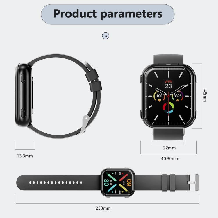 T1 TWS Headphones Smart Watch, 1.8 inch Square Screen, Support Bluetooth Call / Heart Rate