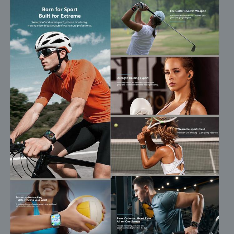 T1 TWS Headphones Smart Watch, 1.8 inch Square Screen, Support Bluetooth Call / Heart Rate