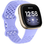 xDfind Breathable Holes Solid Color Silicone Watch Band For Fitbit Versa 3 / Sense, S, L