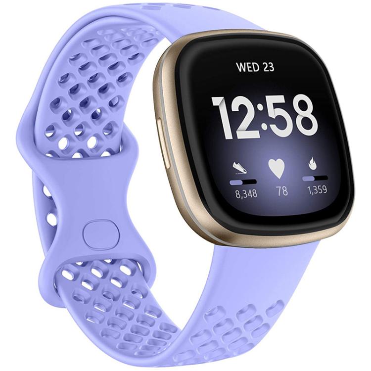 xDfind Breathable Holes Solid Color Silicone Watch Band For Fitbit Versa 3 / Sense, S, L
