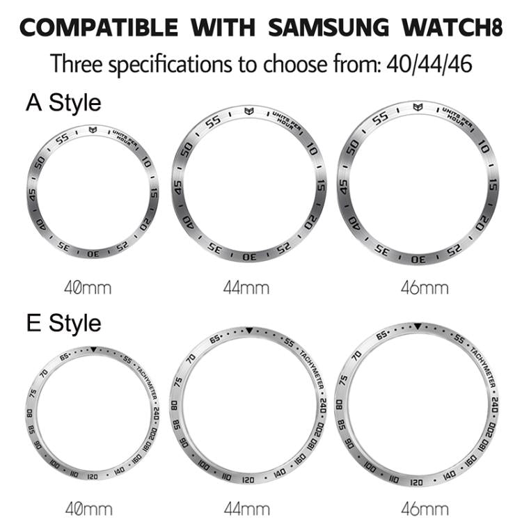 Smart Watch Protective Frame Metal Bezel Ring, Style: A Style, For Samsung Galaxy Watch8 Classic 46mm, For Samsung Galaxy Watch8 44mm, For Samsung Galaxy Watch8 40mm