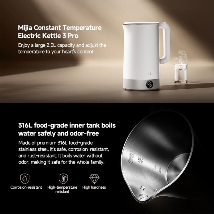 Original Xiaomi Mijia 2.0L 1800W Constant Temperature Electric Kettle 3 Pro, CN Plug