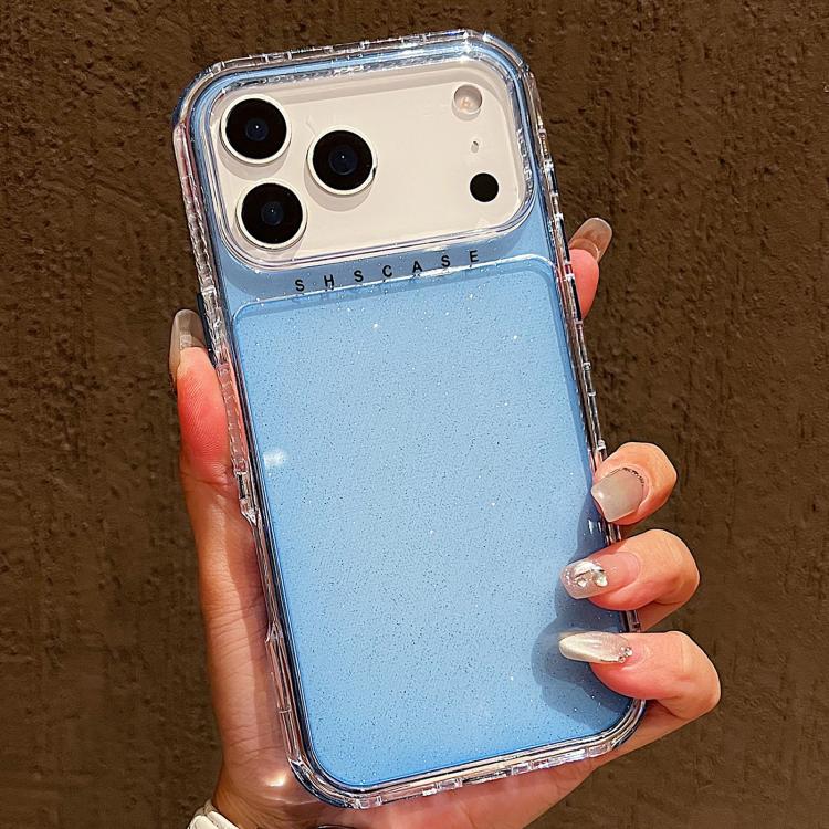 غطاء هاتف 3 في 1 من TPU + PC مع مسحوق لامع، لهواتف iPhone 17 Pro Max، iPhone 17 Pro