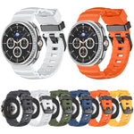 Wild Path Black Buckle Silicone Watch Band, For Samsung Galaxy Watch8 / Watch8 Classic