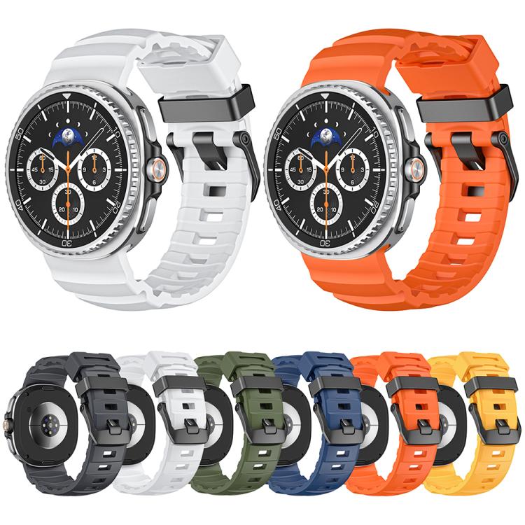 Wild Path Black Buckle Silicone Watch Band, For Samsung Galaxy Watch8 / Watch8 Classic