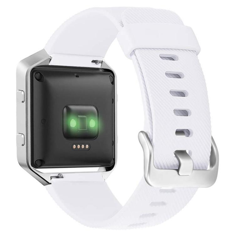 For Fitbit Blaze xDfind Steel Buckle Diagonal Texture Solid Color Silicone Watch Band, S, L