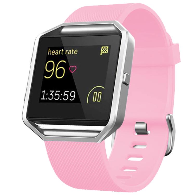 For Fitbit Blaze xDfind Steel Buckle Diagonal Texture Solid Color Silicone Watch Band, S, L