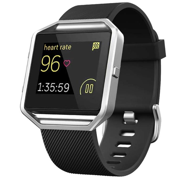 For Fitbit Blaze xDfind Steel Buckle Diagonal Texture Solid Color Silicone Watch Band, S, L