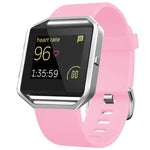 For Fitbit Blaze xDfind Steel Buckle Diagonal Texture Solid Color Silicone Watch Band, S, L