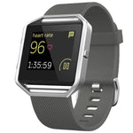 For Fitbit Blaze xDfind Steel Buckle Diagonal Texture Solid Color Silicone Watch Band, S, L