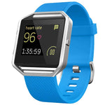 For Fitbit Blaze xDfind Steel Buckle Diagonal Texture Solid Color Silicone Watch Band, S, L