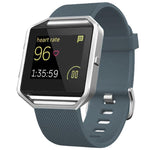 For Fitbit Blaze xDfind Steel Buckle Diagonal Texture Solid Color Silicone Watch Band, S, L