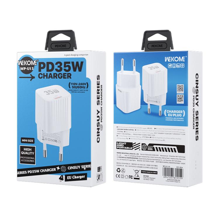 شاحن سريع WK WP-U13 Cinsuy Speed PD35W Type-C، قابس الاتحاد الأوروبي، قابس المملكة المتحدة