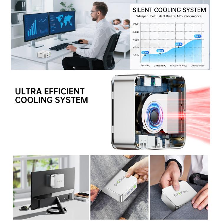 GMKtec NucBox G10 Mini PC, AMD Ryzen 5 3500U, Windows 11 Pro, WiFi, BT, HDTV, DisplayPort, 16GB RAM + 512GB SSD, 16GB RAM + 1TB SSD