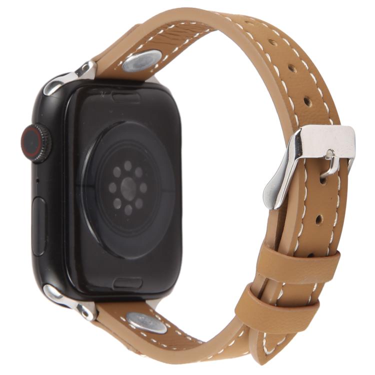 Rivet Camellia Skin Feel Microfiber Leather Watch Band, For Apple Watch 46mm / 49mm / 45mm / 44mm, For Apple Watch 42mm / 41mm / 40mm / 38mm
