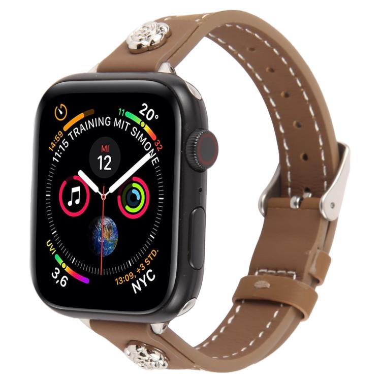 Rivet Camellia Skin Feel Microfiber Leather Watch Band, For Apple Watch 46mm / 49mm / 45mm / 44mm, For Apple Watch 42mm / 41mm / 40mm / 38mm