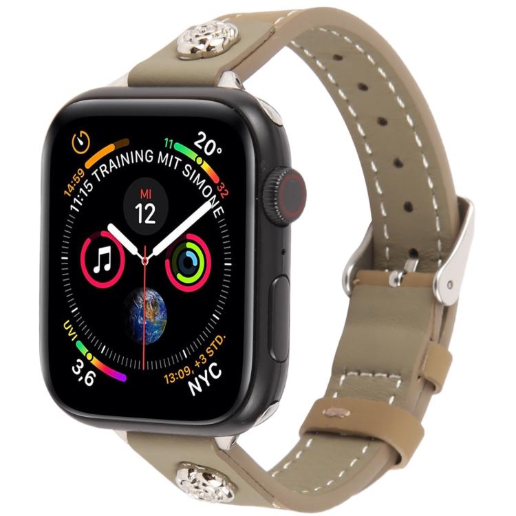 Rivet Camellia Skin Feel Microfiber Leather Watch Band, For Apple Watch 46mm / 49mm / 45mm / 44mm, For Apple Watch 42mm / 41mm / 40mm / 38mm