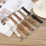 Rivet Camellia Skin Feel Microfiber Leather Watch Band, For Apple Watch 46mm / 49mm / 45mm / 44mm, For Apple Watch 42mm / 41mm / 40mm / 38mm