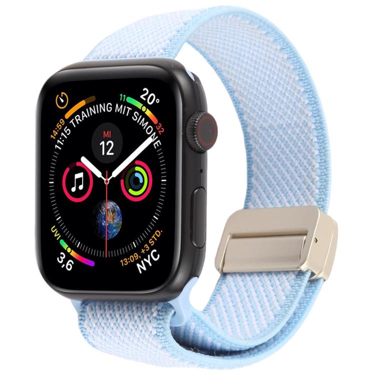 Twill Two Color Elastic Nylon Magnetic Buckle Watch Band, For Apple Watch 46mm / 49mm / 45mm / 44mm, For Apple Watch 42mm / 41mm / 40mm / 38mm