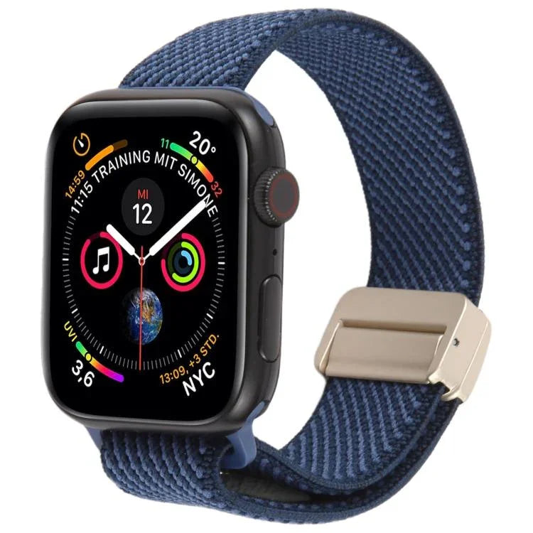 Twill Two Color Elastic Nylon Magnetic Buckle Watch Band, For Apple Watch 46mm / 49mm / 45mm / 44mm, For Apple Watch 42mm / 41mm / 40mm / 38mm