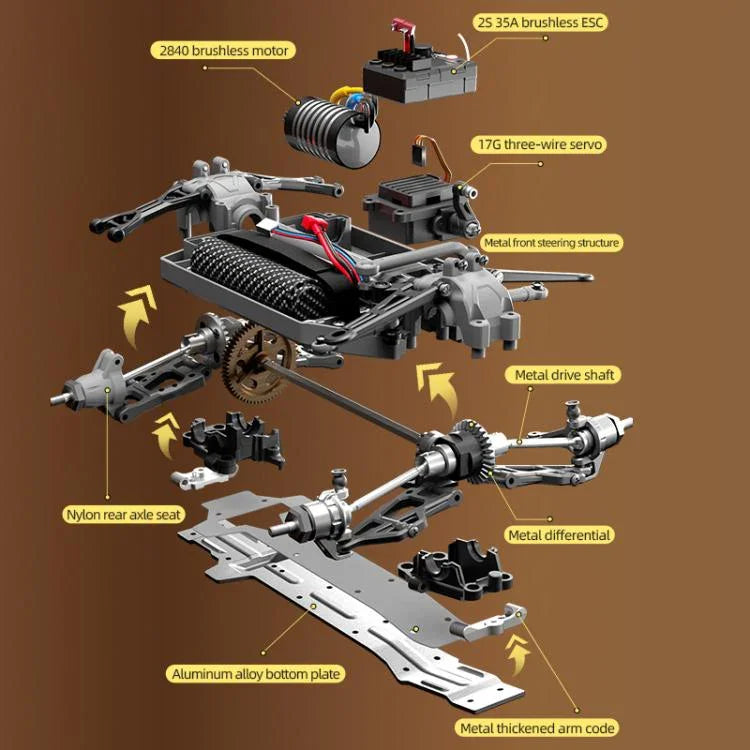 JJR/C C8820 1:18 4WD Carbon Brush Short Truck Off-road Remote Control Car