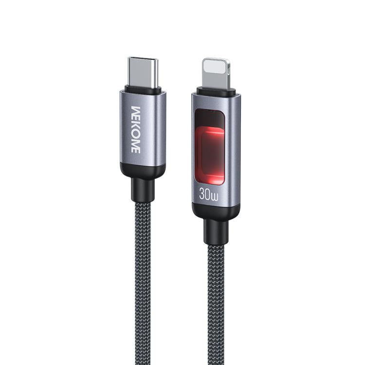 كابل بيانات شحن سريع ذكي مع شاشة رقمية WK WDC-109 بقوة 30 واط من نوع Type-C إلى 8 دبابيس، الطول: 1.2م، WDC-109