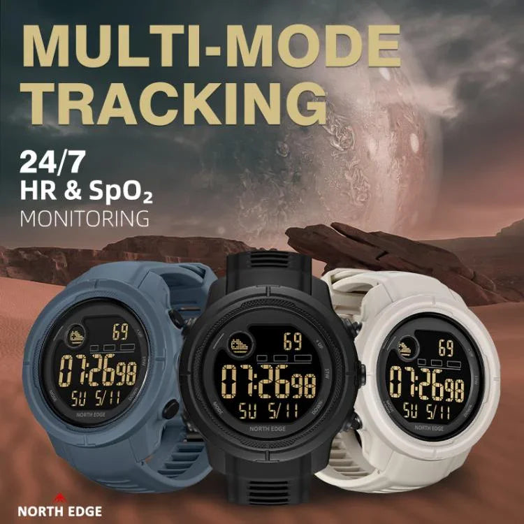 ساعة رياضية ذكية للرجال من NORTH EDGE MARS 5 تدعم مراقبة معدل ضربات القلب / الأكسجين في الدم للخارجية