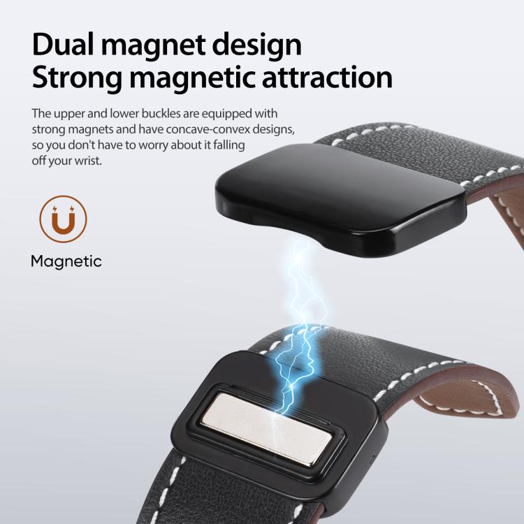 DUX DUCIS YA Series Magnetic Buckle Genuine Leather Watch Band, For Samsung Galaxy Watch8 / Watch8 Classic