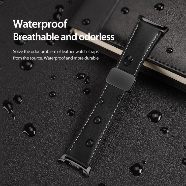 DUX DUCIS YA Series Magnetic Buckle Genuine Leather Watch Band, For Samsung Galaxy Watch8 / Watch8 Classic