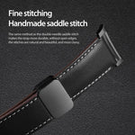 DUX DUCIS YA Series Magnetic Buckle Genuine Leather Watch Band, For Samsung Galaxy Watch8 / Watch8 Classic