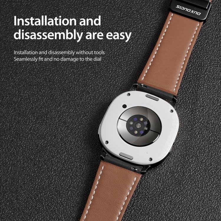 DUX DUCIS YA Series Magnetic Buckle Genuine Leather Watch Band, For Samsung Galaxy Watch8 / Watch8 Classic