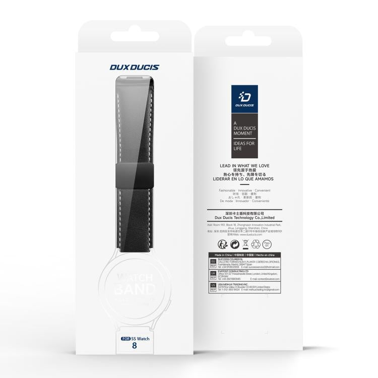 DUX DUCIS YA Series Magnetic Buckle Genuine Leather Watch Band, For Samsung Galaxy Watch8 / Watch8 Classic