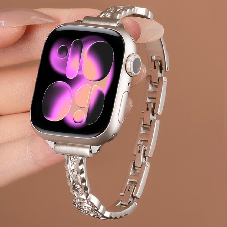 xDfind Thin Bracelet Diamond Metal Stainless Steel Watch Band, For Apple Watch 42 / 44 / 45 / 46 / 49mm, For Apple Watch 38 / 40 / 41 / S10 42mm