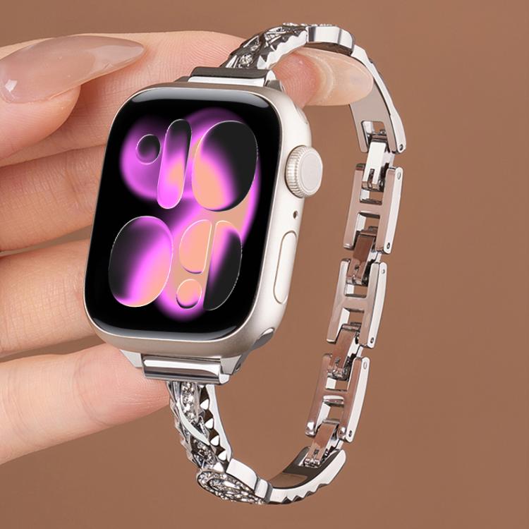 xDfind Thin Bracelet Diamond Metal Stainless Steel Watch Band, For Apple Watch 42 / 44 / 45 / 46 / 49mm, For Apple Watch 38 / 40 / 41 / S10 42mm