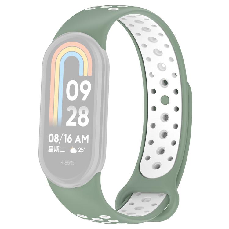 xDfind Reverse Buckle Two Color Silicone Sports Watch Band, For Xiaomi Smart Band 10 / 9 / 8