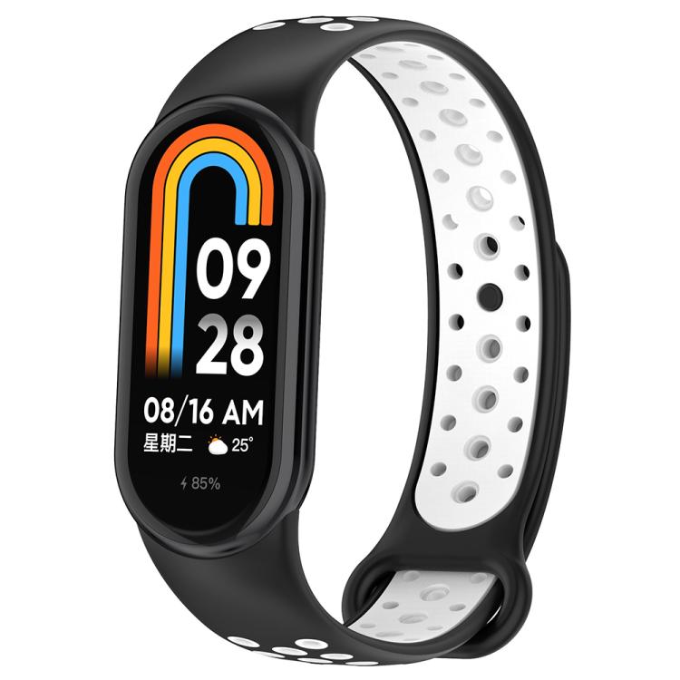 xDfind Reverse Buckle Two Color Silicone Sports Watch Band, For Xiaomi Smart Band 10 / 9 / 8